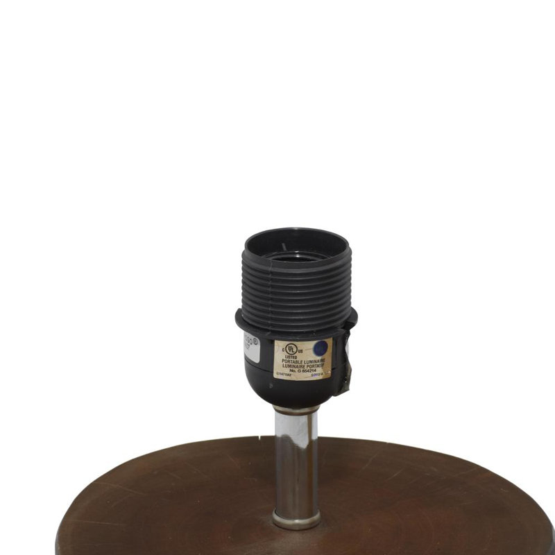 Lampe de table en bois avec abat-jour, Jute Naturel Brun