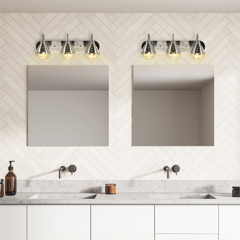 Bromberg 3 - Light Dimmable Vanity Light, Brushed Nickel, Gray