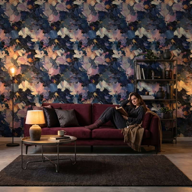 Abstract Wallpaper Floral Peel And Stick Artistic Wall Mural