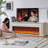 French-style decorative fireplace with simulated fake flames-1780615642