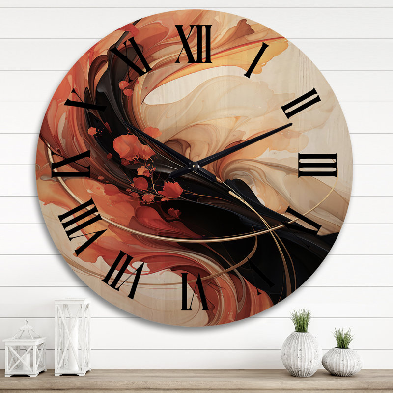 Horloge murale en bois massif Andreca, Très grand