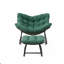 Fauteuil à bascule vert clair avec repose-pieds, fauteuil en osier résistant aux intempéries et coussins