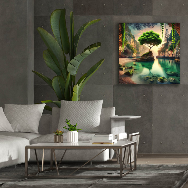 «Paradise Cove» par Rey Klimt, art mural sur toile, H 37 po x l 37 po