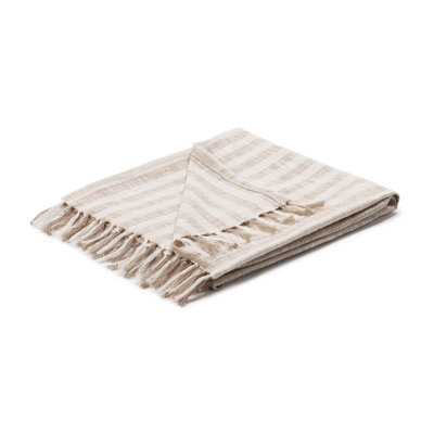 Jeté 100% coton ivoire / naturel Linna 50 po x 70 po Linna