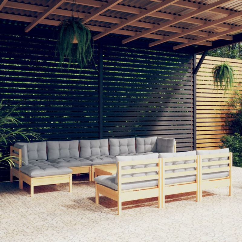 Ensemble de salon de jardin Vidaxl, gris, gris
