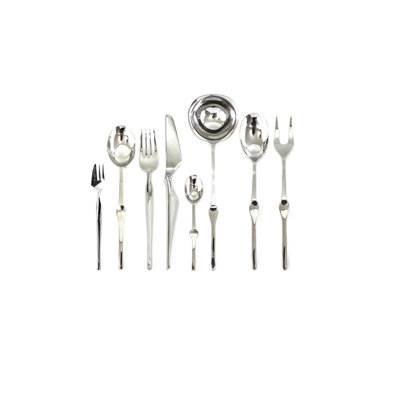 Ergonomica Flatware Set with H/H Knives - 63 Pieces - Stainless Steel