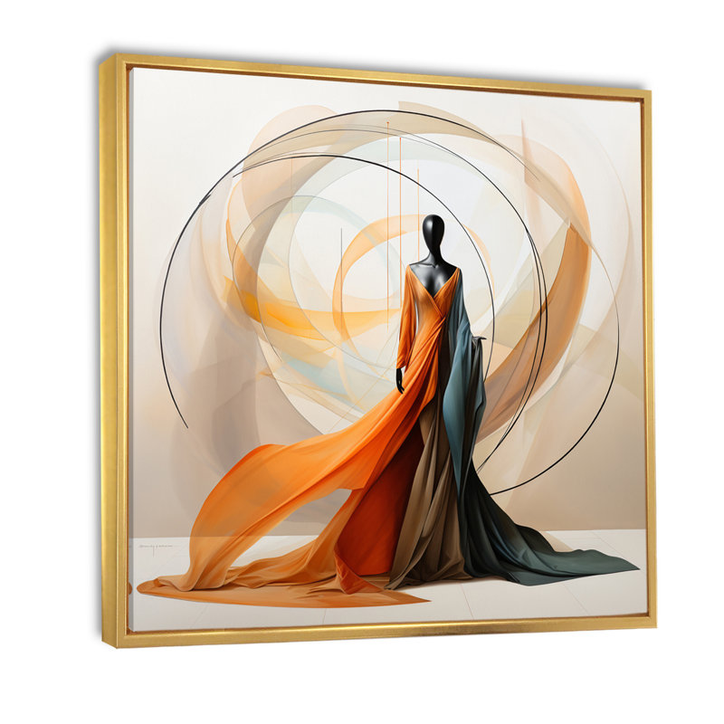 Abstrait contemporain danseur africain I - art mural femme afro-américaine, H 16 po x l 16 po, Doré
