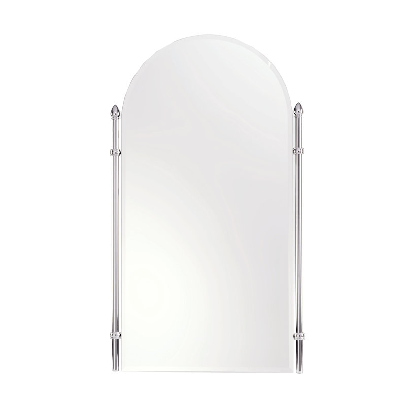 Canterbury Flat Metal Beveled Wall Mirror, 35" x 18"
