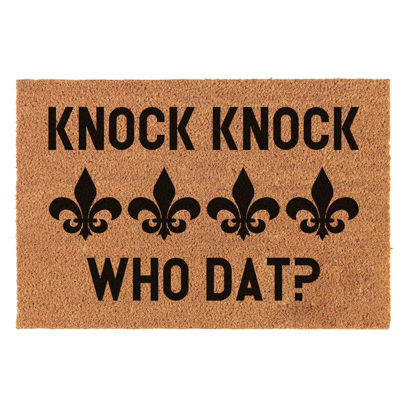 Drôle de paillasson Coir Knock Knock Who Dat Fleur De Lis