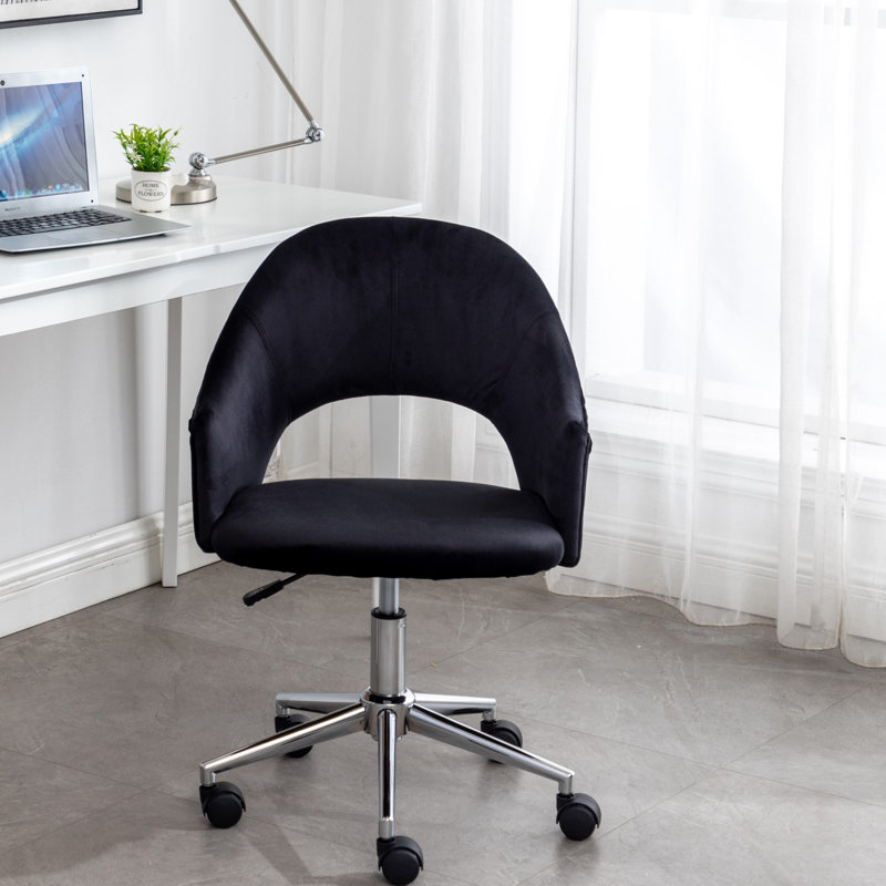 Velvet Task Chair, Black