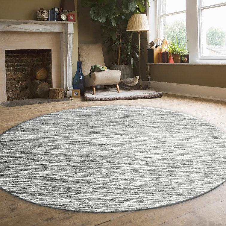 Davide 1228 Transitional Striated Grey Area Rug