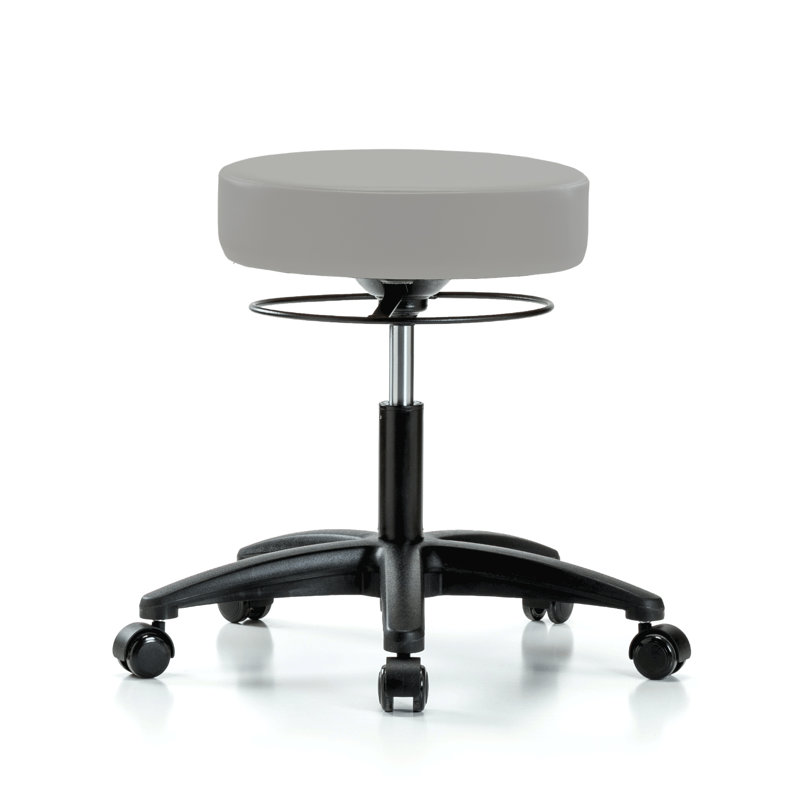 Tabouret réglable en hauteur PERCH Stella |  Hauteur du bureau: 18,5 à 24 po, Vinyl gris, Noir, H 24 po x l 24 po x P 24 po
