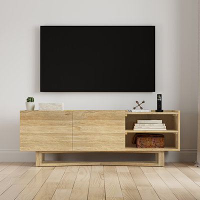 Harrow SOLID MANGO WOOD TV Media Stand in Natural For TVs up to 65 inches by Simpli Home