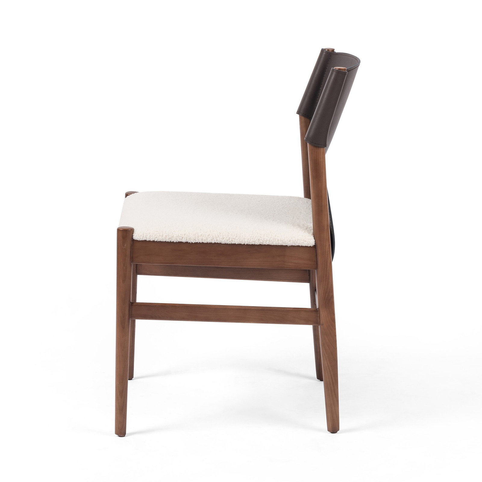 Vivica Genuine Leather Dining Chair, Espresso Leather Blend//Cardiff Cream