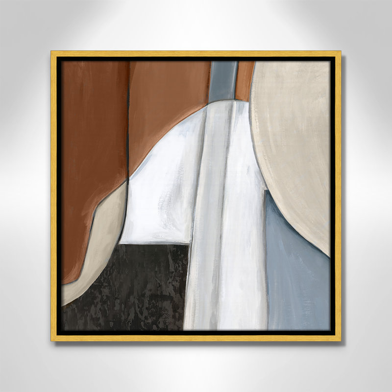 «Blue Match I Print» par Eva Watts, Or, H 17,5 po x l 17,5 po