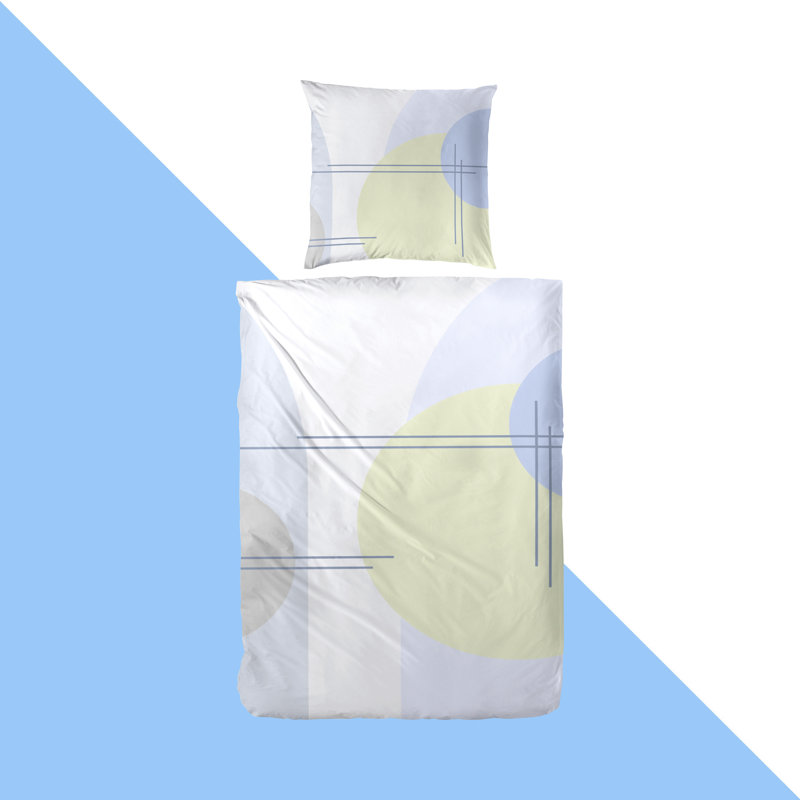 Bricher Cotton 180 TC Duvet Cover Set, Single - 1 Pillowcase (80 x 80 cm), Blue/Green