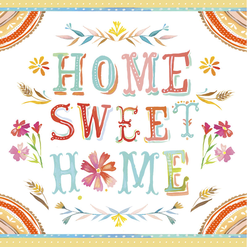 Art sur toile Home Sweet Home, H 24 po x L 24 po x l 1,25 po