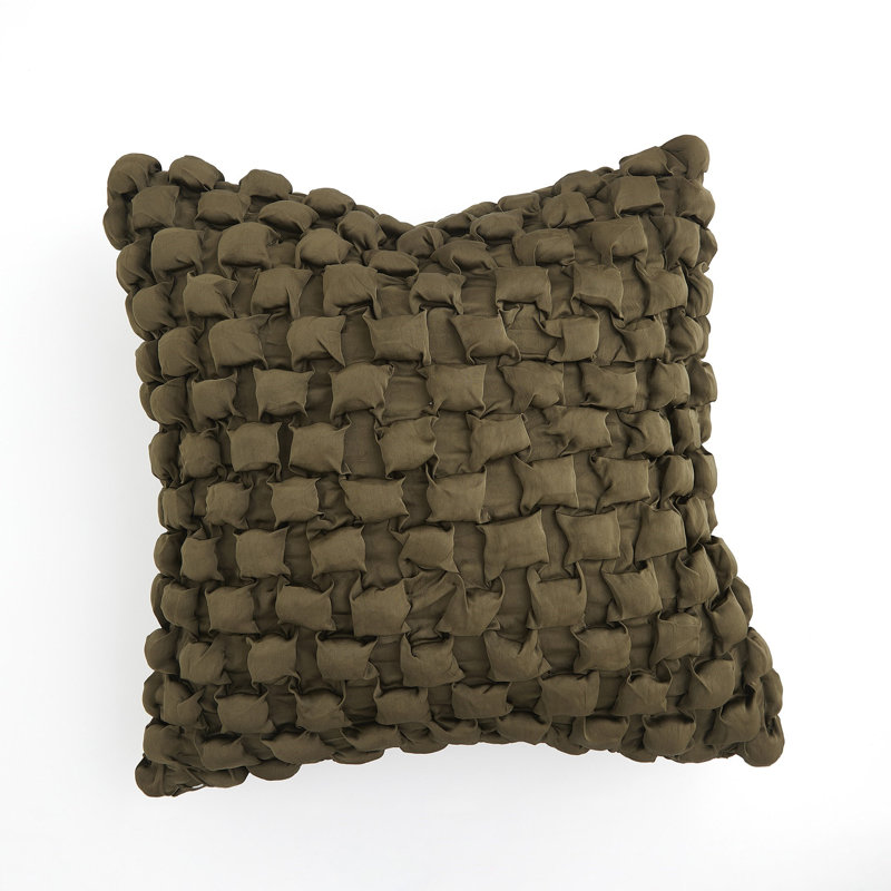 Coussin carré Ruche - Olive, Vert