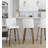 Henry 30" Contemporary Fixed-Height Xl Barstool With Swivel In Walnut Wood And Fabric With Round Chrome Metal Footrest By Lumisource - Set Of 2-113489060