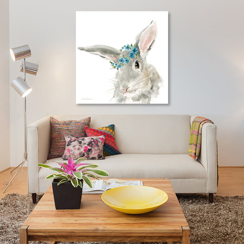 «Glamour Girls: Rabbit», reproduction sur toile, H 12 po x l 12 po x P 0,75 po, Toile tendue, Pas de tapis