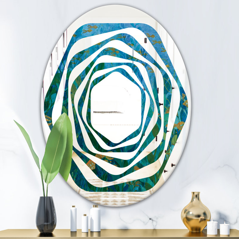 Miroir mural Coastal, Grand tourbillon de fleurs et de pétales, H 31,5 po x l 31,5 po