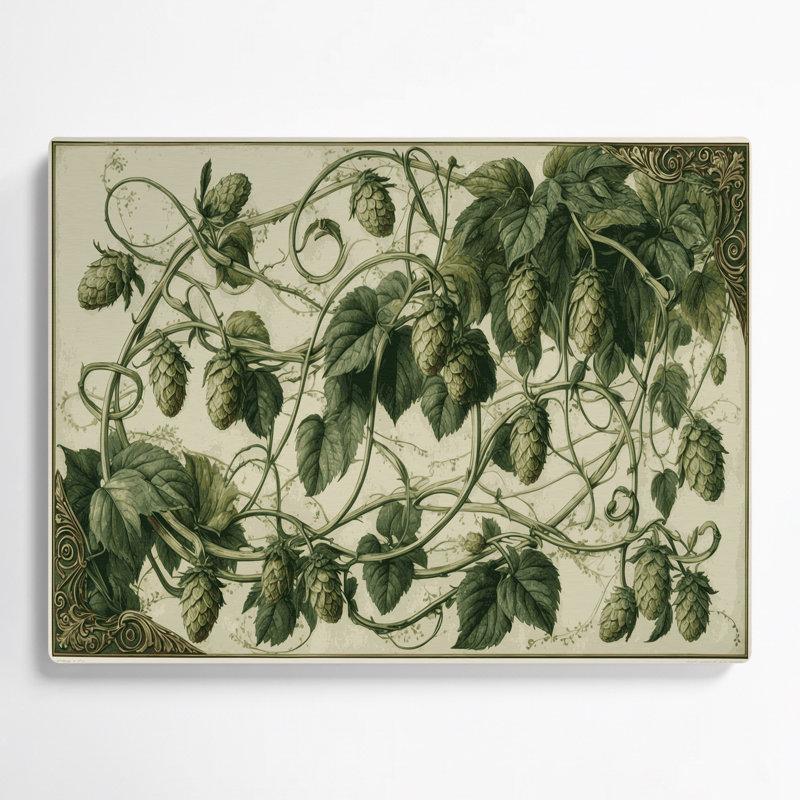 «Botanical Hops», art mural en métal beige, H 11 po x l 14 po