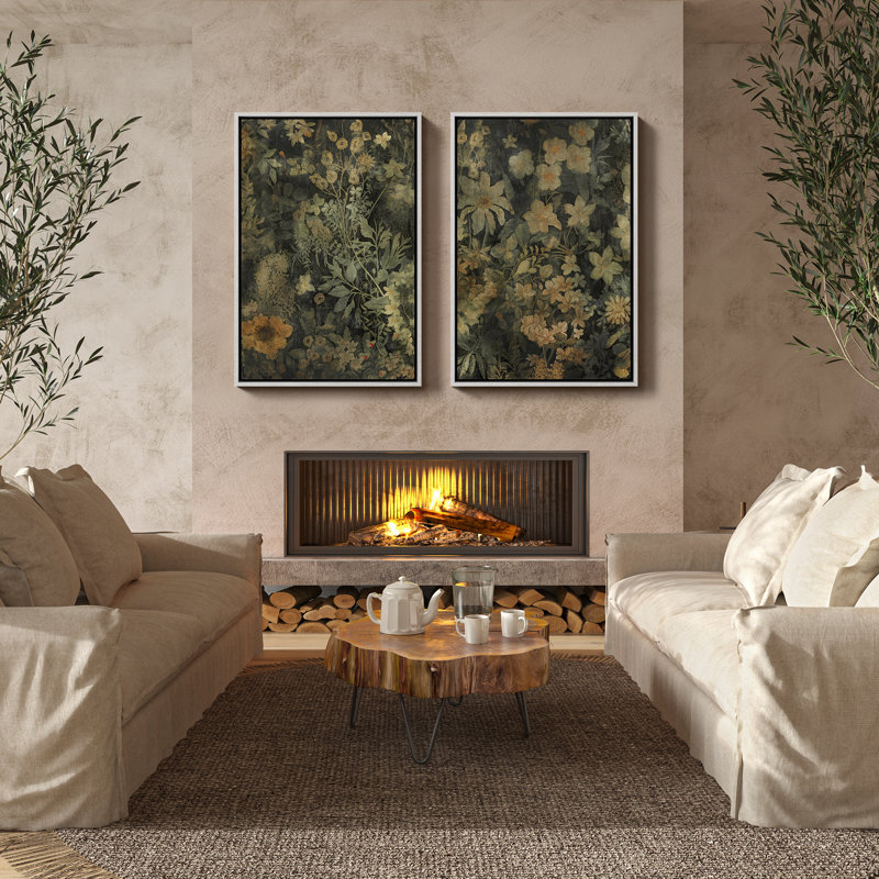 Art mural encadré rétro antique classique pour chambre à coucher, H 36 po x l 24 po, Blanc