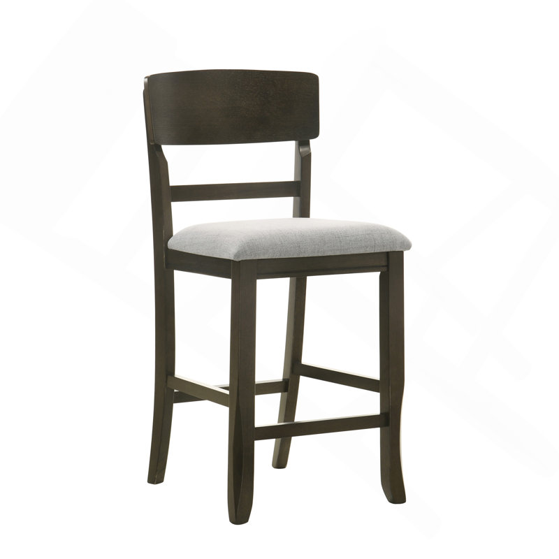 Chaise de salle à manger rembourrée 2 pièces, Gris clair, Brun