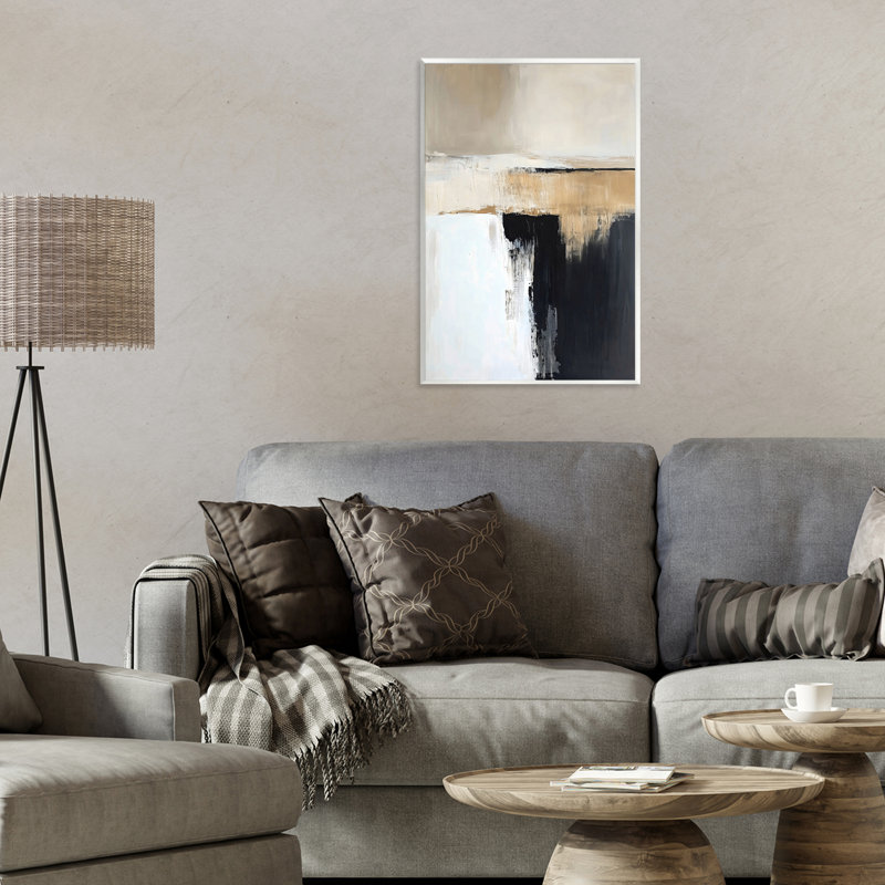 «Desert Horizon», plaque murale abstraite en sourdine, design par Gina Kelly, 19 x 13
