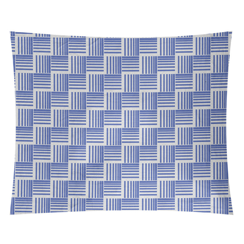 Tapisserie, H 88 po x l 104 po, Bleu/gris