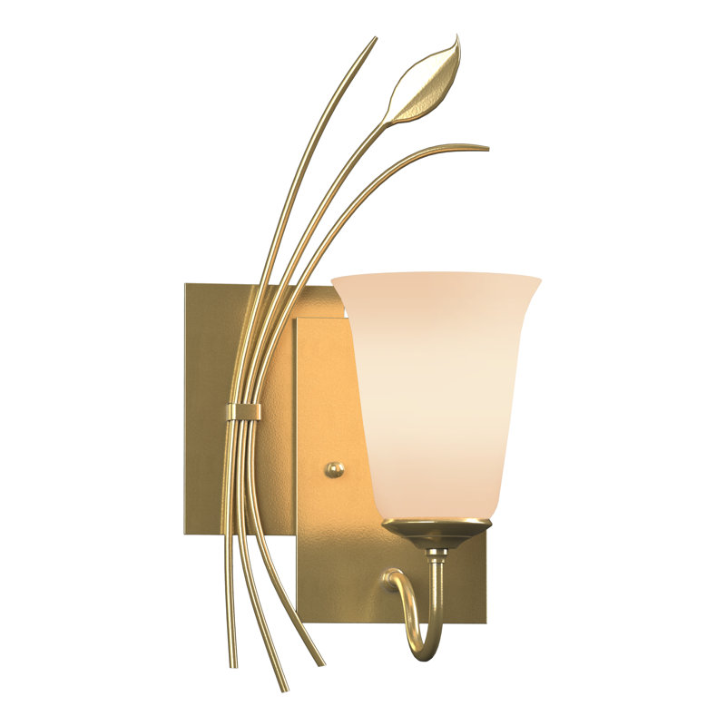 Leaf 1 - Light Dimmable Armed Sconce, Modern Brass, Left