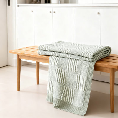 Jeté en chenille pour canapé et canapé, couverture décorative à carreaux doux, poids moyen pour toutes les saisons