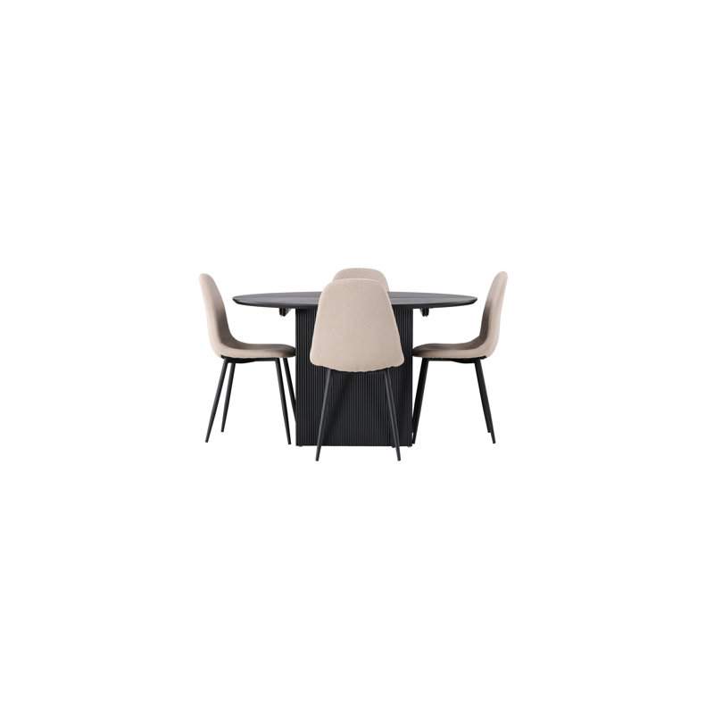 Chavez 4 - Person Dining Set, Beige, Beige