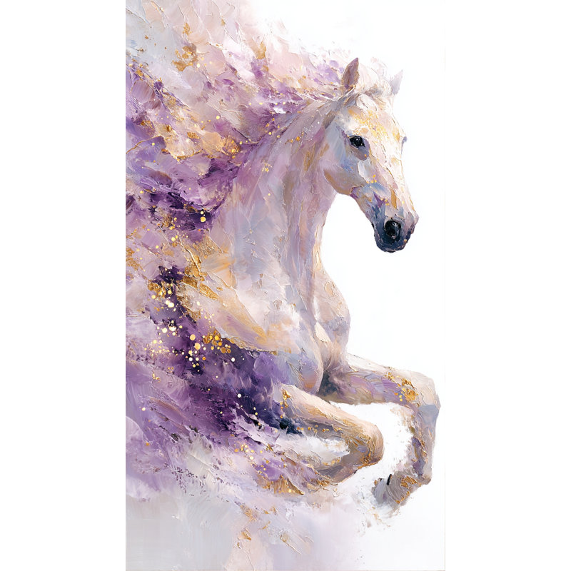 «Violet Mane», art mural sur toile tendue, H 42 po x l 24 po x P 1,5 po