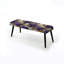 Banc rembourré floral noir-135358669