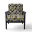 Yellow And Black Geometric - Upholstered Patterned Accent Arm Chair