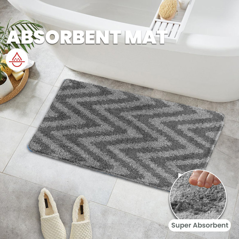 Sedric Polypropylene Plastic Non-Slip Bath Mat, Grey