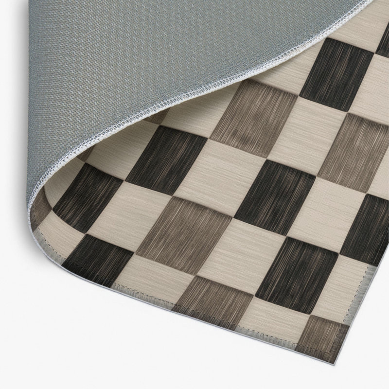 Tapis d'intérieur et d'extérieur à carreaux beige, Rectangulaire 2 pi x 3 pi