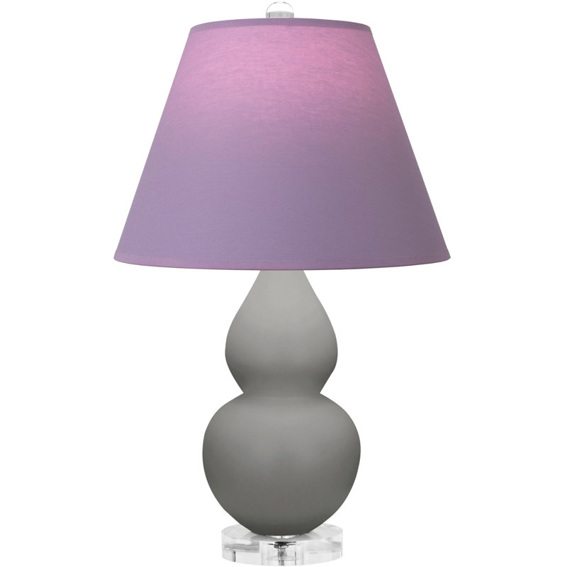 Petite lampe d'appoint à double gourde, Gris, Lavande / Bourgogne