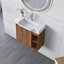 Meuble-lavabo mural 24 po avec lavabo en céramique blanche