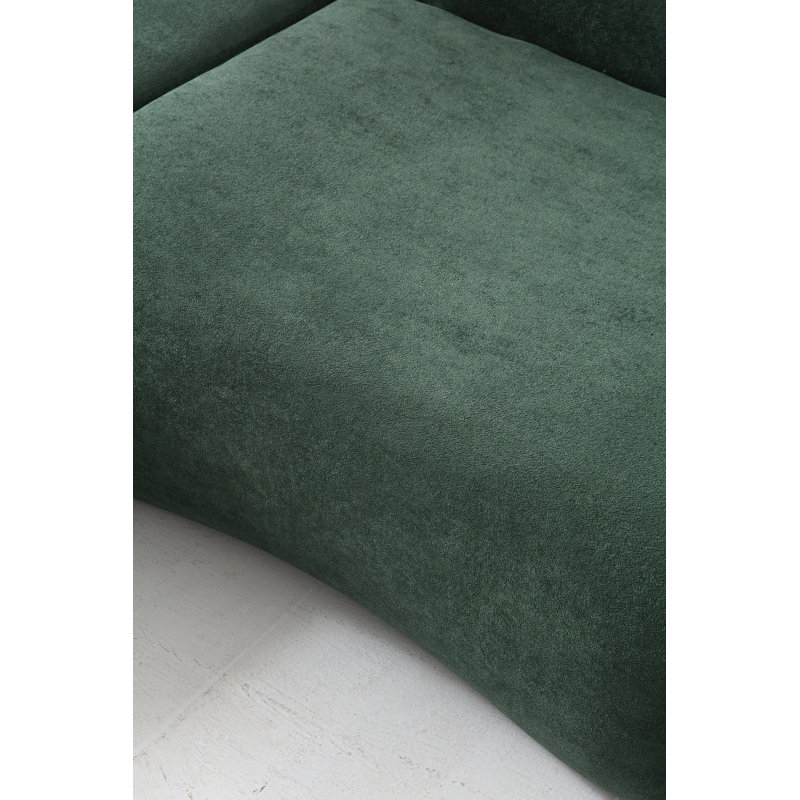 Causeuse, canapé modulaire incurvé modulaire;, H 25,6 po x l 78,7 po x P 35,4 po, 2, Vert