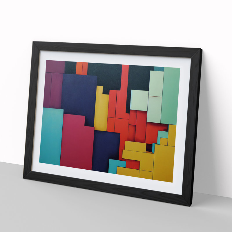 Abstract Block Colour Vol.4 - Framed Print, 25cm H x 34cm W x 2cm D, Black