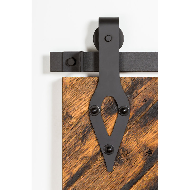 Ensemble de quincaillerie pour porte de grange standard standard Teardrop, 60 po, Acier inoxydable brossé