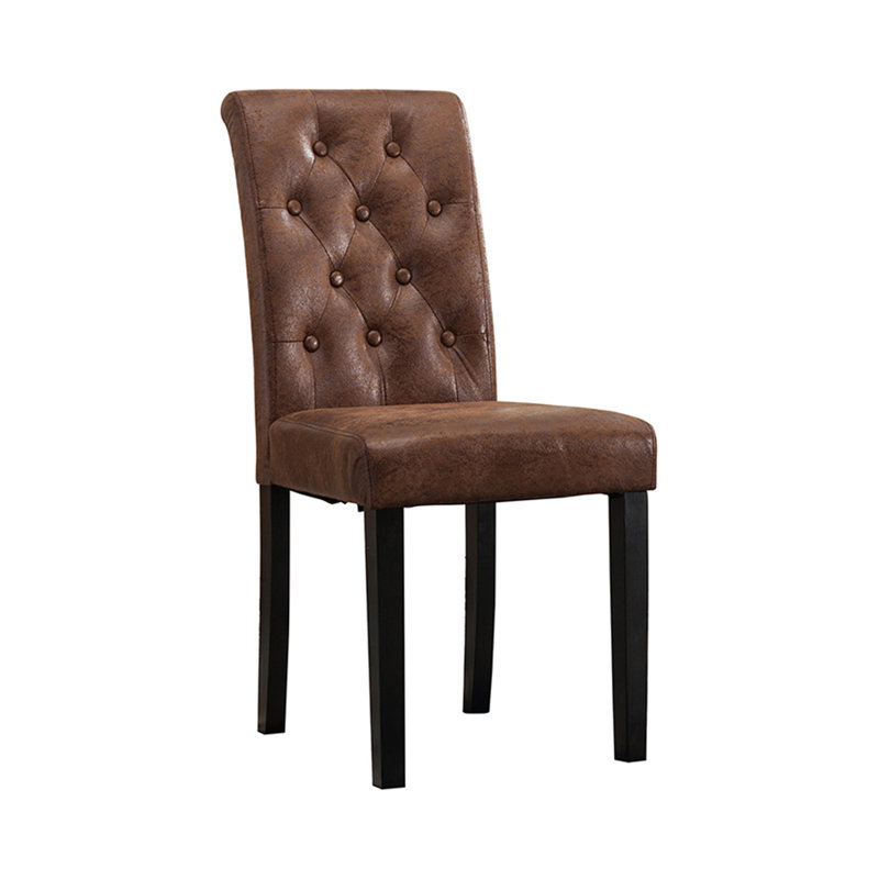Brainard 46cm H Tufted Upholstered Side Chair, Brown, 2