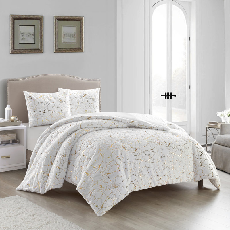 Ensemble d'édredon 3 pièces Mansfield, Édredon pour très grand lit + 2 très grandes ta