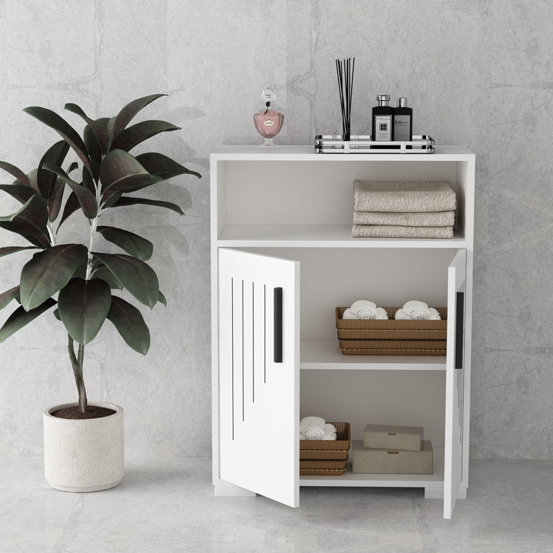 Hazib 2 - Door Rectangle Accent Cabinet, White
