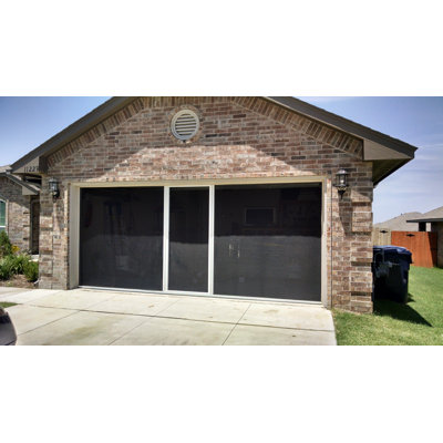 16' W x 7' H Garage Door Screen with Passage Door