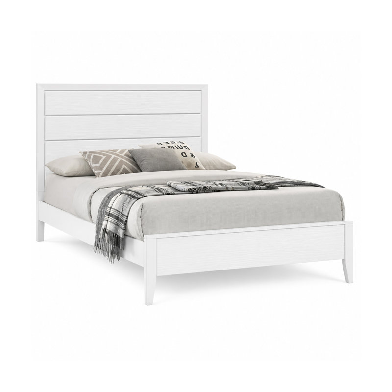 Ensemble de chambre à coucher pour très grand lit 2 pièces, blanc, bois bronze, table de chevet