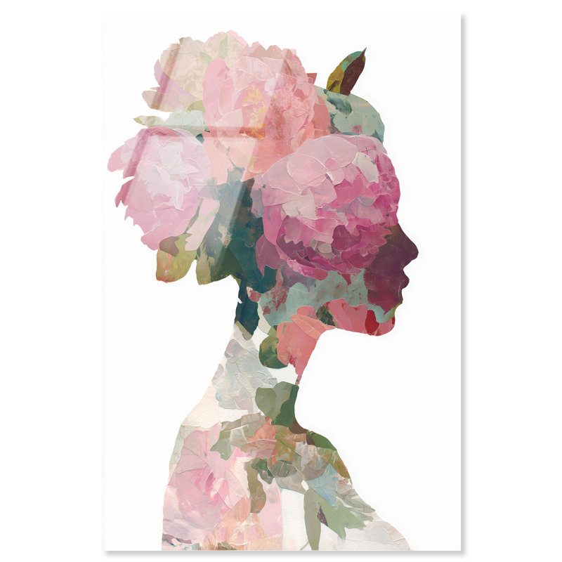 «Inner Bloom I», reproduction d'art acrylique rose par Art Remedy, H 24 po x l 16 po