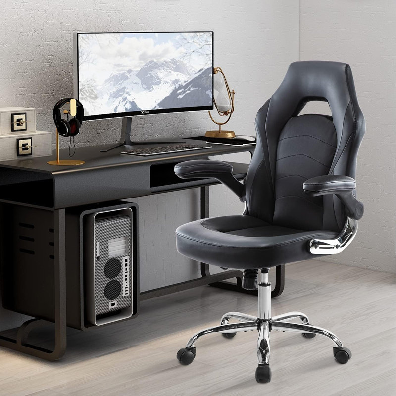 Chaise de bureau ergonomique en cuir synthétique